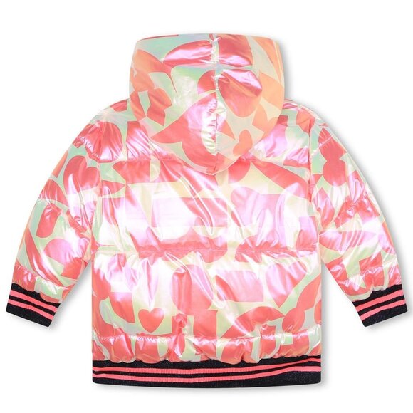 NWT Billieblush Printed Puffer Jacket Pink - Picture 2 of 9